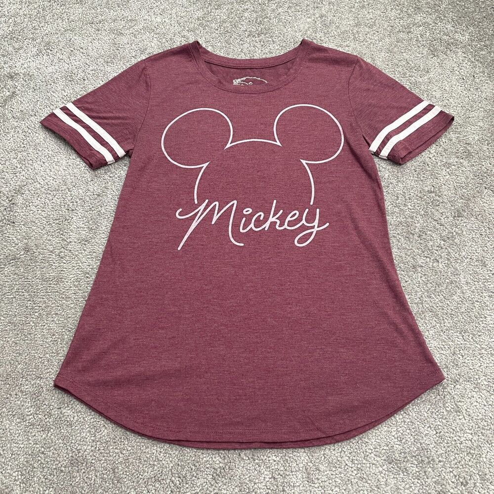 Disney Mickey Mouse Graphic T-Shirt Womens Small Red Crew Neck Short Sleeve Tee